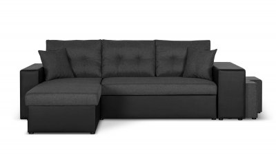 BESTMOBILIER  California Canap&eacute; - Noir/Gris