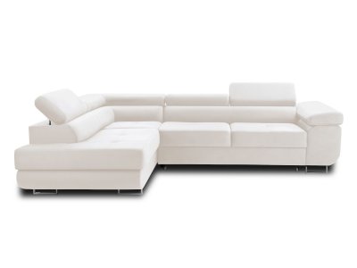 BEST MOBILIER Bestmobilier Canap&eacute; d'angle gauche convertible 5 places PABLO - Velours Beige