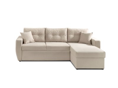 BESTMOBILIER  Canap&eacute; d'angle r&eacute;versible convertible 4 places ASTORIA - Velours Beige