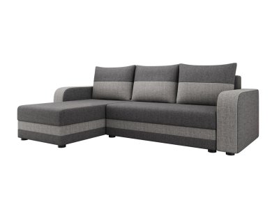 BESTMOBILIER  Canap&eacute; d'angle r&eacute;versible convertible 4 places HARVEY - Tissu Gris