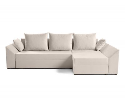 BESTMOBILIER  Canap&eacute; d'angle r&eacute;versible convertible 4 places MIKE - Velours Beige