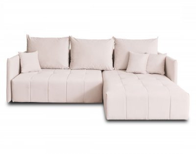 BESTMOBILIER  Canap&eacute; d'angle r&eacute;versible convertible 4 places - Velours Beige