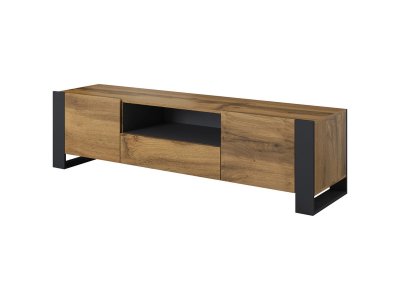 Bestmobilier Willow - meuble TV - bois et gris - 180 cm - style industriel