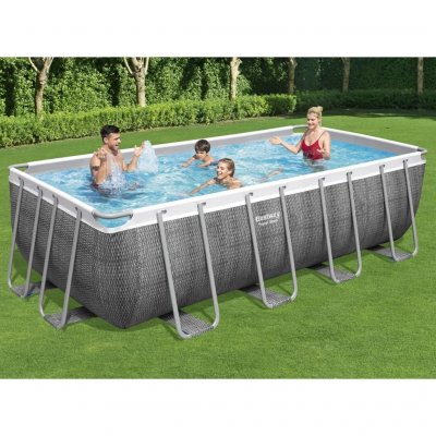 Bestway Ensemble de piscine Power Steel Rectangulaire 488x244x122 cm