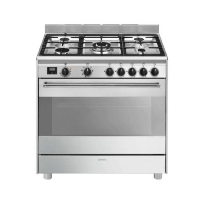 SMEG Bg91x2 gaz 4000w 415v 60hz 115l 5 foyers &eacute;mail toujour propre thermostat de s&eacute;curit&eacute; inox