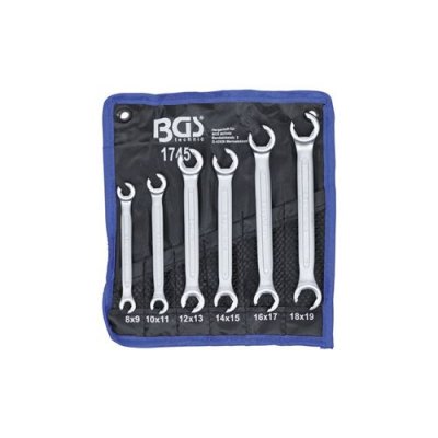 BGS TECHNIC BGS 1745 Jeu de cl&eacute;s &agrave; tuyauter 8 x 9 - 18 x 19 mm 6 pi&egrave;ces