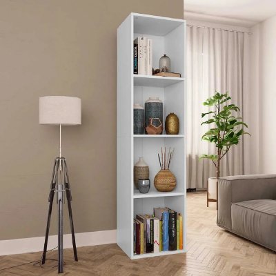 Biblioth&egrave;que/meuble tv blanc 36 x 30 x 143 cm agglom&eacute;r&eacute;