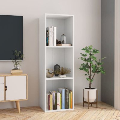 Biblioth&egrave;que/Meuble TV Blanc 36x30x114 cm Bois d'ing&eacute;nierie
