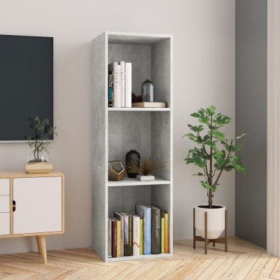 Biblioth&egrave;que/meuble tv gris b&eacute;ton 36 x 30 x 114 cm agglom&eacute;r&eacute;