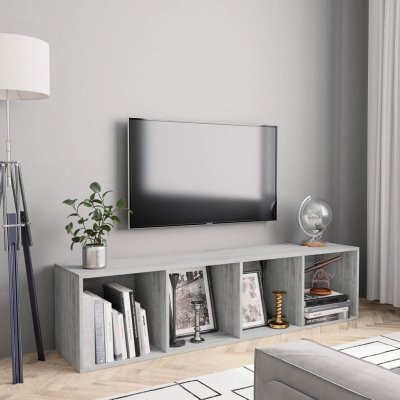 VIDAXL Biblioth&egrave;que/Meuble TV Gris cement 143 x 30 x 36 cm