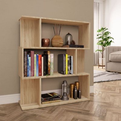 Biblioth&egrave;que/S&eacute;parateur de pi&egrave;ce Ch&ecirc;ne sonoma 80x24x96 cm