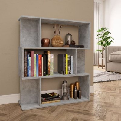Biblioth&egrave;que/S&eacute;parateur de pi&egrave;ce Gris b&eacute;ton 80x24x96 cm