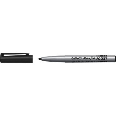BIC  Lot de 6 marqueurs permanent Pocket 1445, pointe ogive, noir