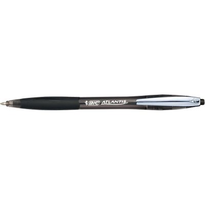 BIC  Lot de 6 Stylos bille ATLANTIS SOFT pointe moyenne 1 mm noir