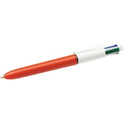 BIC  Stylo &Agrave; Bille Rechargeable Pointe Fine R&eacute;tractable 4 Couleurs