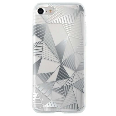 BigBen Connected Coque semi-rigide Motif Triangles Argent&eacute;s pour iPhone7/8 Transparente