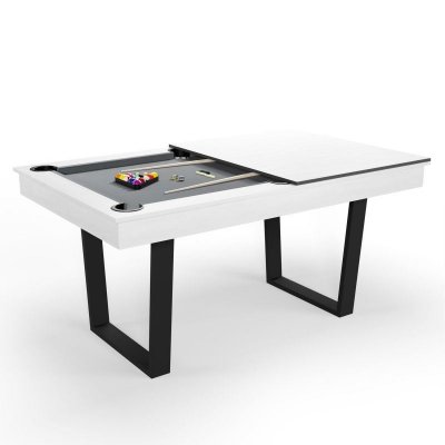 SOKKER Billard Am&eacute;ricain Convertible en Table &agrave; manger 4/6 personnes 185 x 104 x 82 Cm - Horizon