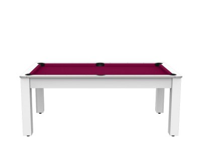 Billard Colorado 8 personnes - 7P - Coloris blanc laqu&eacute; tapis prune
