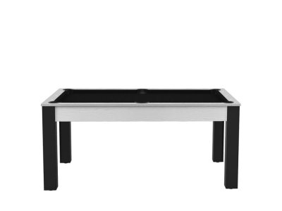  Billard convertable table 6 personnes Texas - Blanc bois et noir (tapis)