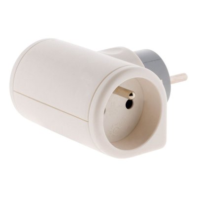 ZENITECH Biplite sans c&acirc;ble avec prise rotative, 2 prises blanc 