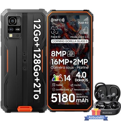 BLACKVIEW FRANCE OFFICIEL Blackview BV5300 Pro (Double Sim - Ecran de 6.1'' - 64 Go, 4 Go RAM) Orange