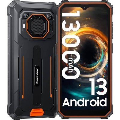 BLACKVIEW FRANCE OFFICIEL Blackview BV6200 Pro (Double Sim - 128 Go, 6 Go RAM - 13 000 mAh) Orange