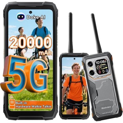 BLACKVIEW  XPLORE 1 Talkie-walkie 5G IA Smartphone d'ext&eacute;rieur 48 Go + 512 Go Handy NFC 16+512 noir