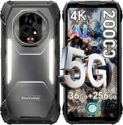 BLACKVIEW  Xplore 2 12 Go 256 Go 6,73"" AMOLED 5G Double SIM Batterie 20000mAh Android 15 Noir