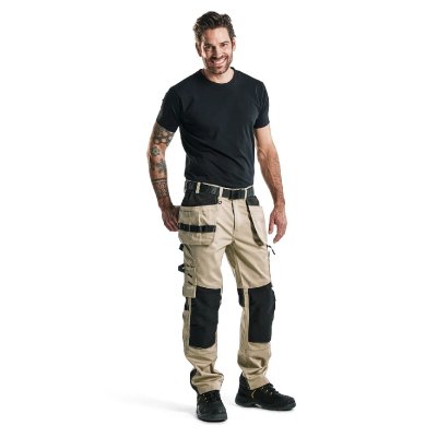 BLAKLADER  15551860 Pantalon d'artisan, Pierre/Noir, taille C58