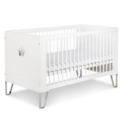 MONMOBILIERDESIGN Blanka lit b&eacute;b&eacute; &eacute;volutif convertible en lit enfant 140x70 blanc