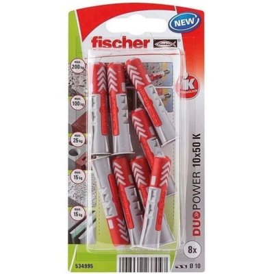 FISCHER Blister 8 chevilles d&acute;expansion duopower &oslash;10x50mm 534995 