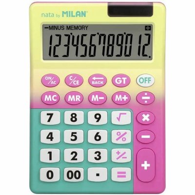 MILAN Blister Calculatrice 12 Chiffres Sunset Jaune - Rose &reg;