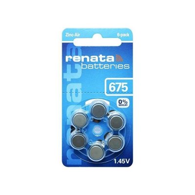 RENATA Blister de 6 Pile auditive ZA675 Zinc Air 0% Mercury 1,45V
