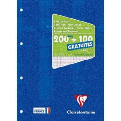 CLAIREFONTAINE Bloc de bureau A4 - 300 pages -  - Grands carreaux