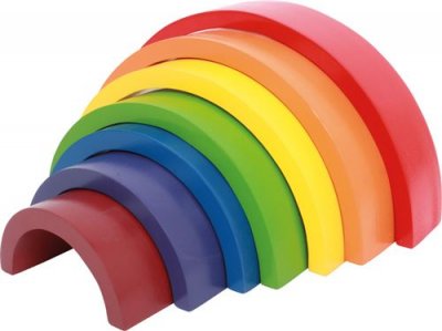 SMALL FOOT Bloc de construction en bois ""arc-en-ciel"", grand format