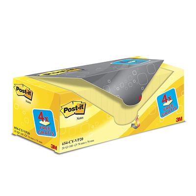 POST IT Bloc de notes adh&eacute;sives Super Sticky - 76 x 127 mm - Couleur : Jaune  -
