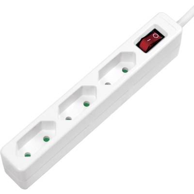 Bloc multiprise avec interrupteur LPS230 x3 blanc fiche avec contour