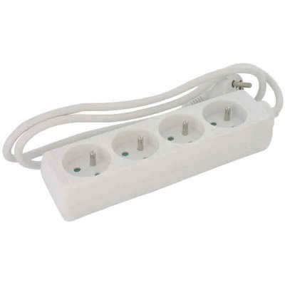 DHOME Bloc multiprise standard 3g 1mm&sup2; sans interrupteur 4 x 2p+t 1,50