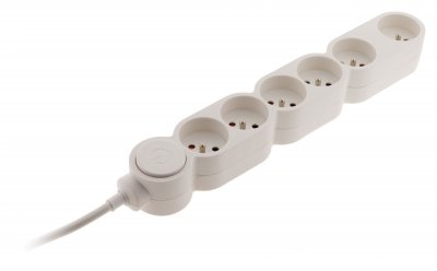 ZENITECH Bloc multiprises parafoudre 6 prises 16A avec interrupteur blanc