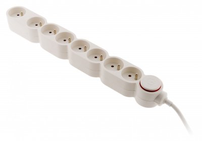 ZENITECH Bloc multiprises parafoudre 8 prises 16A avec interrupteur blanc