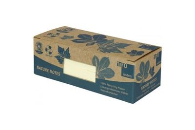 MANUTAN Bloc note repositionnable recycle 76x76mm jaune - Lot de 12