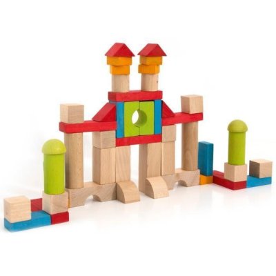 JEUJURA Blocs de construction : 52 pi&egrave;ces en bois