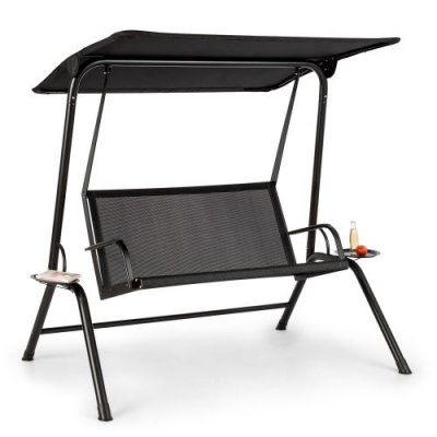 BLUMFELDT  bel air mono swing balancelle de jardin avec auvent - cadre acier noir GDMC2-Bel Air Mono