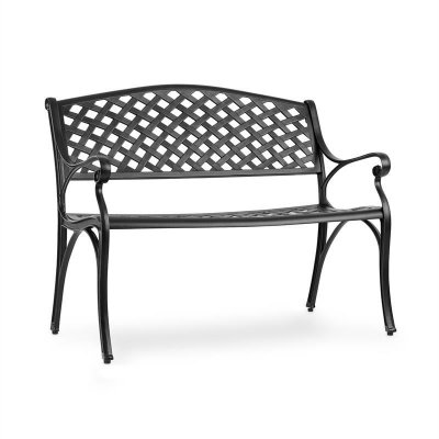 BLUM feldt pozzilli bl banc de jardin d&eacute;coratif 2 places - fonte d'aluminium - noir