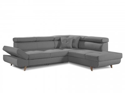 BESTMOBILIER Bobochic LINEA - Canap&eacute; angle droit CV - Gris clair - Style scandinave