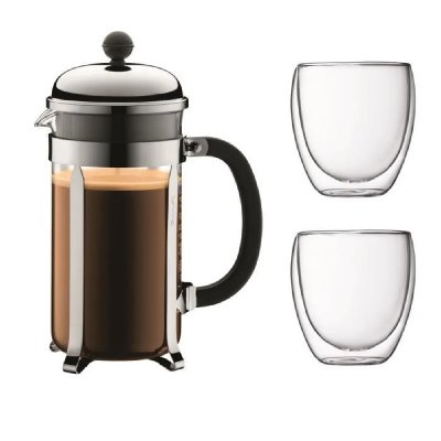 BODUM  - Chambord French Press 8 Cup, 01l + 2 Cups