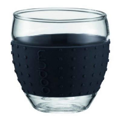 BODUM  PAVINA Set 2 verres, 0.35 l, bande en silicone Noir