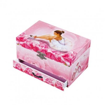 TROUSSELIER Boite &agrave; bijoux musicale phosphorescente ballerine - rose