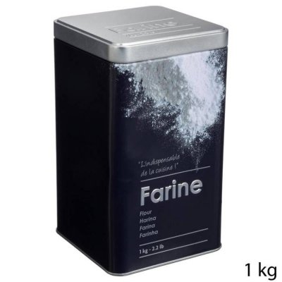5 FIVE SIMPLY SMART Bo&icirc;te &agrave; farine ""relief ii"" 18cm noir