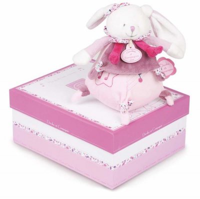 DOUDOU ET COMPAGNIE Boite &agrave; musique cerise le lapin